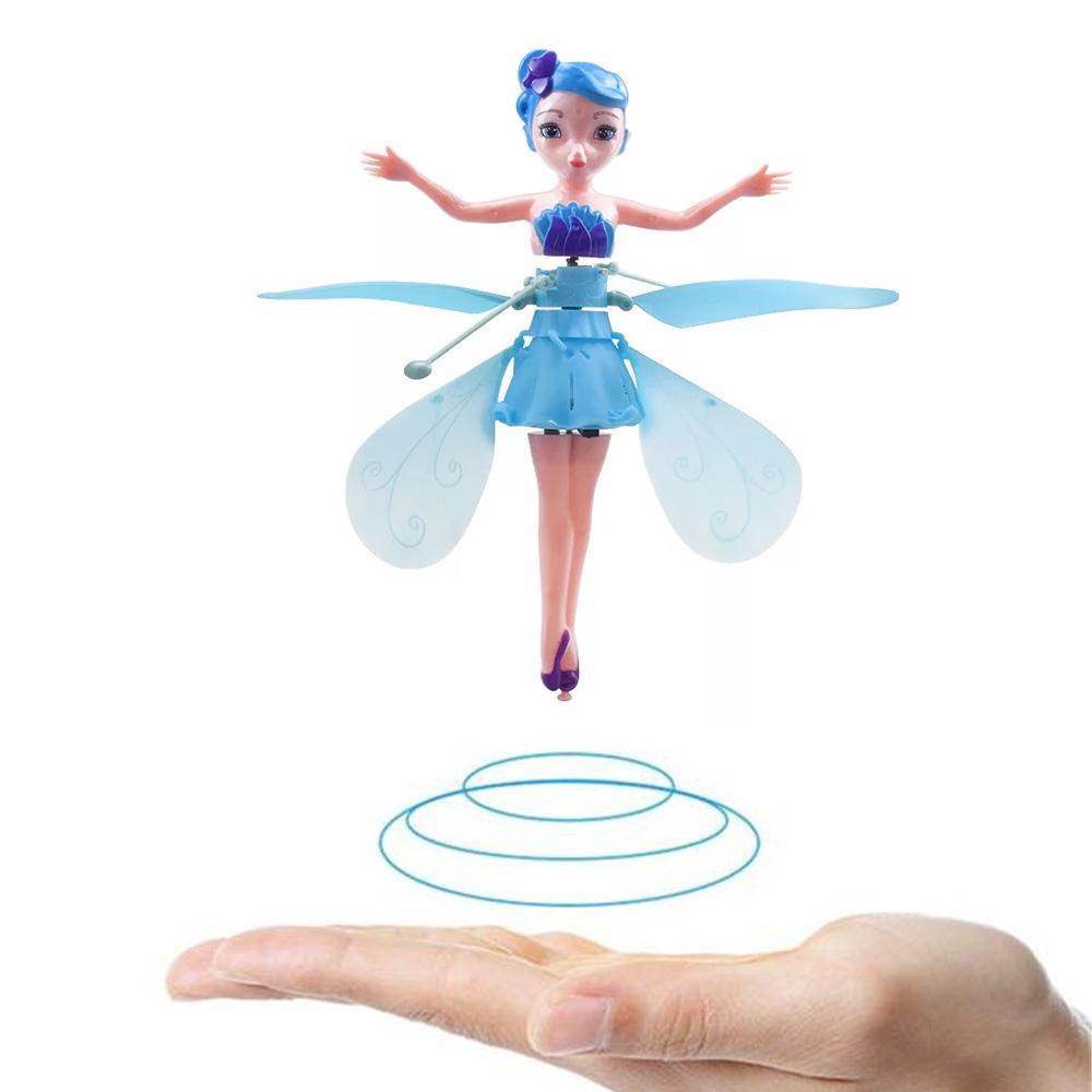 Induction Fairy Magical Princess Dolls infrared Light Suspension Flying doll toys mini RC drone Girl Children's Gift Figure Toys