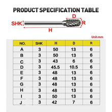 Load image into Gallery viewer, 1/8 Tungsten Carbide 3x6mm Drill Bits Rotary Burrs Metal Diamond Grinding Woodworking Milling Cutters For Drill Bits
