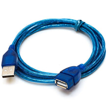 Load image into Gallery viewer, 1M 1.5M 2M 3M Anti-Interference USB 2.0 Extension Cable USB 2.0 Male To USB 2.0 Female Extension Data Sync Cord Cable Blue