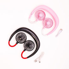 Load image into Gallery viewer, 2000 mAre USB Portable Fan Hands-free Neck Fan Hanging Rechargeable Mini Sports Fans 3 gears Air Conditioner Adjustable Home