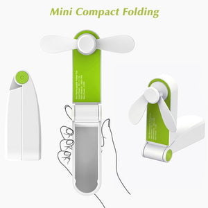 Portable Mini Fan Pocket Foldable Adjustable Wind Speed Handheld Personal USB Rechargeable Fans Home Office Travel Outdoor