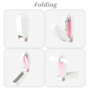 Portable Mini Fan Pocket Foldable Adjustable Wind Speed Handheld Personal USB Rechargeable Fans Home Office Travel Outdoor