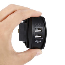 Load image into Gallery viewer, 3.1A 12-24V LED Universal Car Charger Waterproof Dual USB Port Charger Socket Outlet for Motorcycle Car Auto Accessories Camping