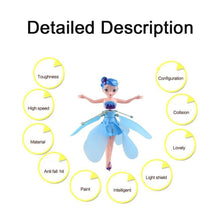 Load image into Gallery viewer, Induction Fairy Magical Princess Dolls infrared Light Suspension Flying doll toys mini RC drone Girl Children&#39;s Gift Figure Toys