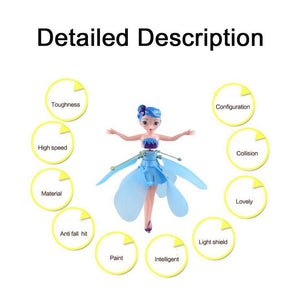 Induction Fairy Magical Princess Dolls infrared Light Suspension Flying doll toys mini RC drone Girl Children's Gift Figure Toys